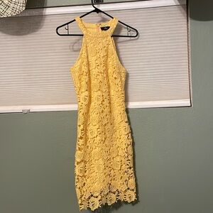 Yellow lace lulus dress